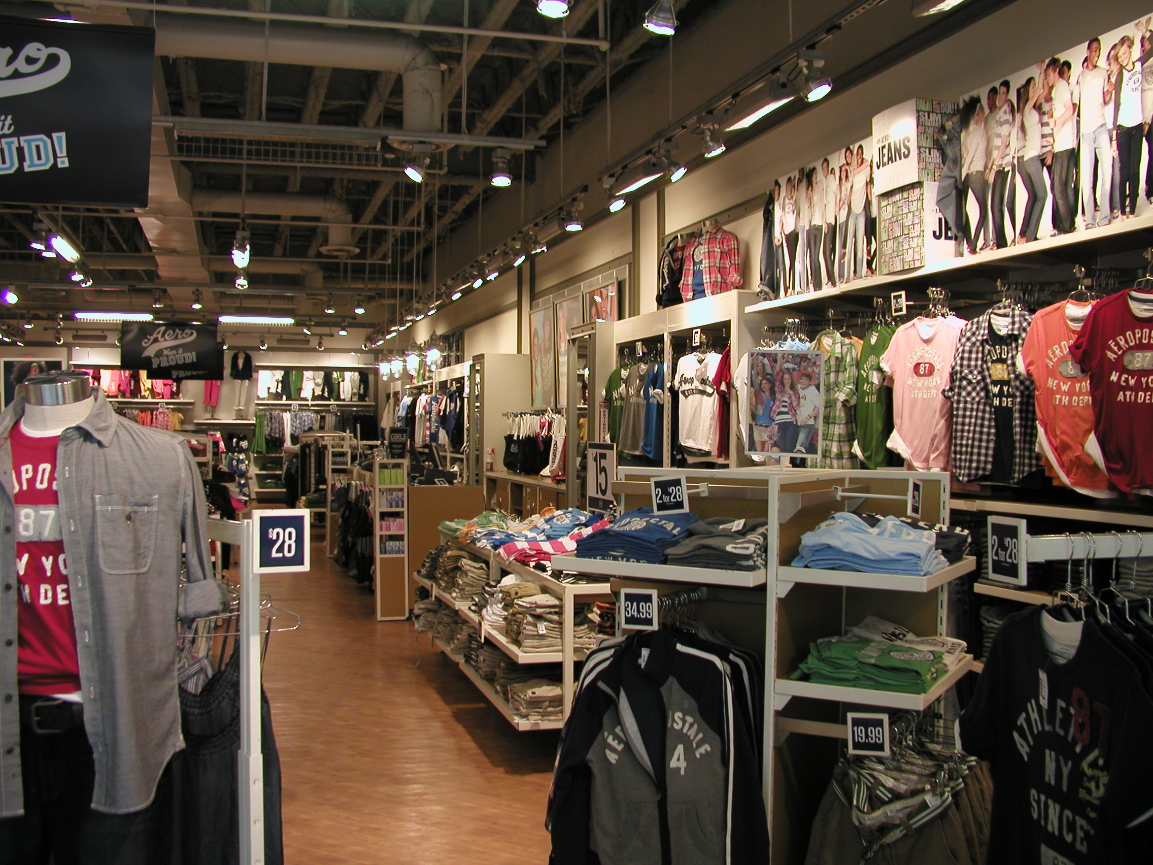 Retail store interior with custom paint finishes